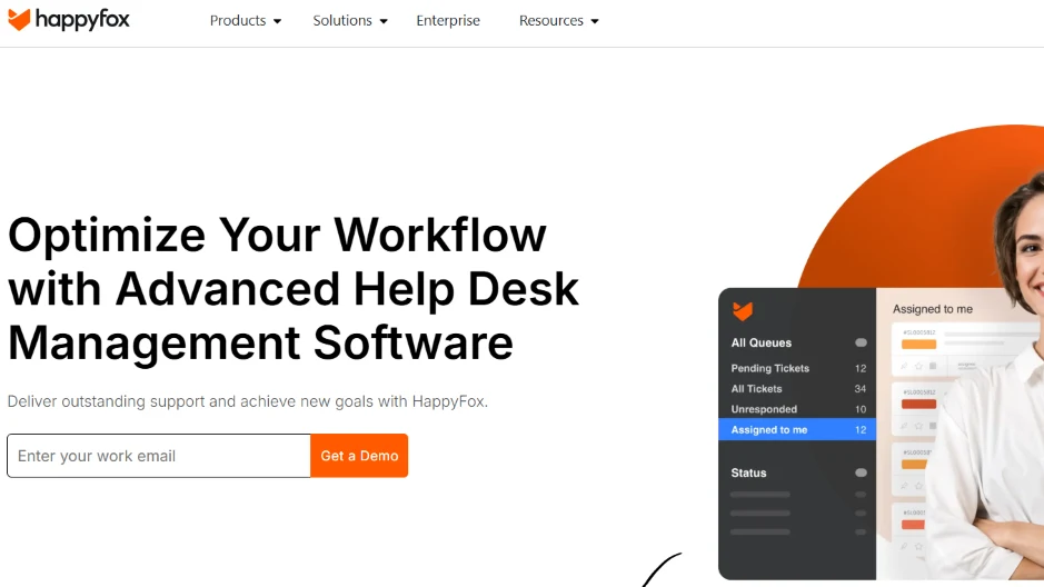  HappyFox help desk dashboard with omnichannel ticketing