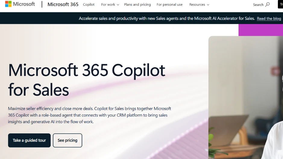 Microsoft 365 Sales Copilot connecting CRM with AI insights and automation