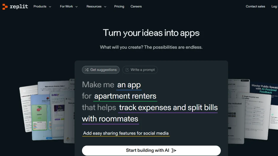 Replit AI coding assistant writing, debugging, and explaining