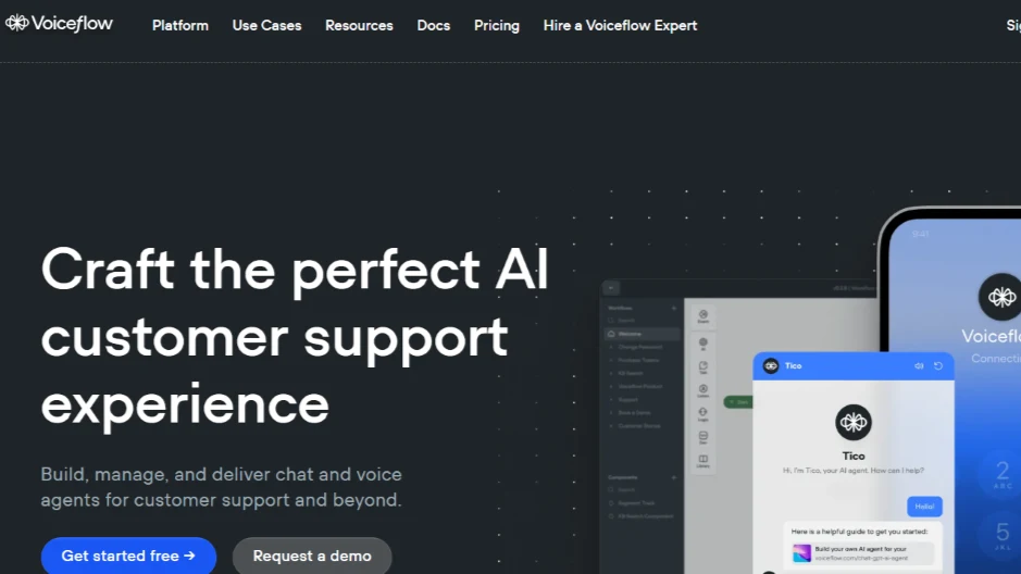 Voiceflow platform for building, managing, and delivering AI chat and voice agents