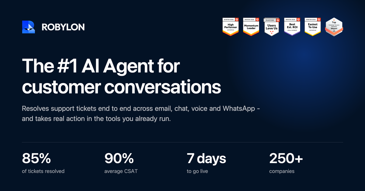 AI agents for faster, cost-effective Customer Support | Robylon preview
